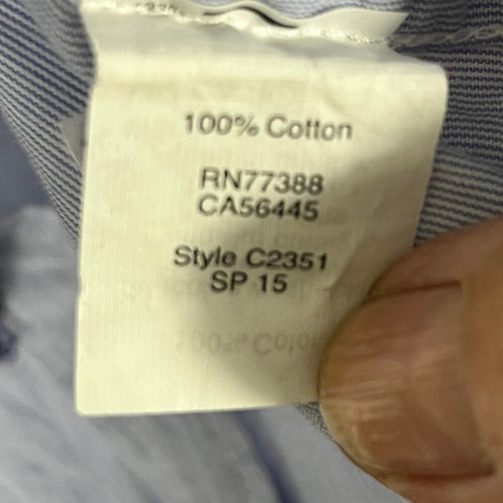 J. Crew Women's Cotton Shirt Light Blue with Navy Anchors Fine Stripe - Picture 7 of 7